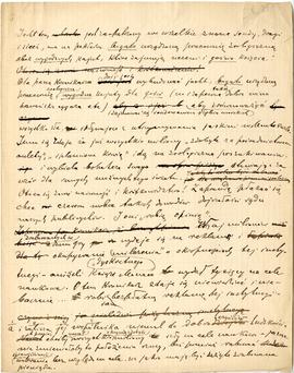 Rękopis niekompletny p.t. "Nasza prasa"  strona: "Jacht ten  jest zaopatrzony we w...