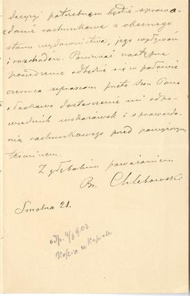 List od Bronisława Clebowskiego do Erazma Majewskiego (rękopis)  strona 3