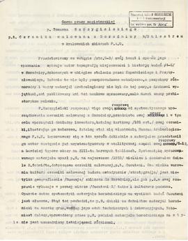 Maszynopis. Ocena pracy magisterskiej Tomasza Szczygielskiego pt. "Ceramika malowana z Horod...