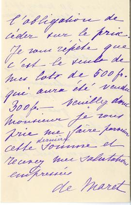 List od G. de Maret do Erazma Majewskiego (rękopis)  strona 2