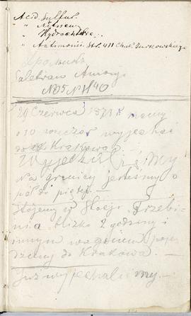 Notes nr 1 z okresu 29.06.1873 r.-24.09.1874 r.  Notatki odręczne Erazma Majewskiego: "Acid....