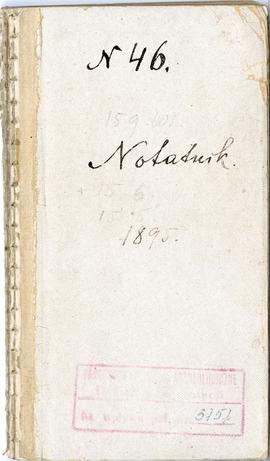 Notes nr  46 z wpisami odręcznymi  Erazma Majewskiego z okresu od 24.02.1895 r.-19.06.1895 r.  wy...