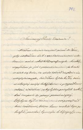 List od Szczęsnego Jastrzębowskiego do Erazma Majewskiego (rękopis)  strona 1