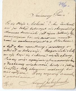 List od Szczęsnego Jastrzębowskiego do Erazma Majewskiego (rękopis)  strona 2