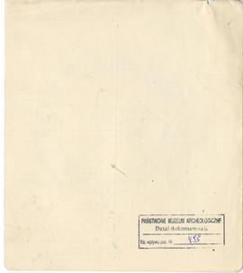 Rysunek odręczny jbw. Gródek  pow. Równe  pole "Nad Rudnikiem". Plan kurhanu nr V z gro...