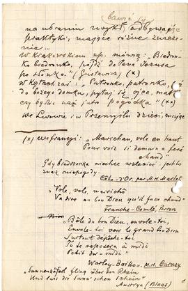 Zespół odręcznych notatek pod tytułem "Alfabetyczny spis roślin .." z dn. 30.08.1888 r....