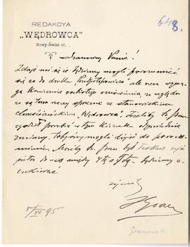 List od Franciszka Jiuliana Granowskiego do Erazma Majewskiego (druk  rękopis)  strona 1