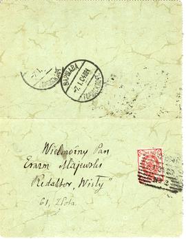 List (rękopis) od Tadeusza Korzona do Erazma Majewskiego  strona 2