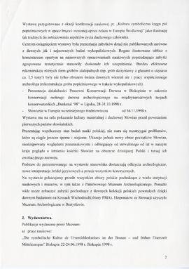 Państwowe Muzeum Archeologiczne w Warszawie. Sprawozdanie z działalności w roku 1998.  Maszynopis...