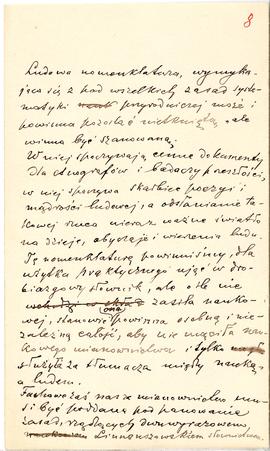 Rękopis Erazma Majewskiego. Tytuł: „Jakiem powinno być mianownictwo polskie w zoologii i botanice...