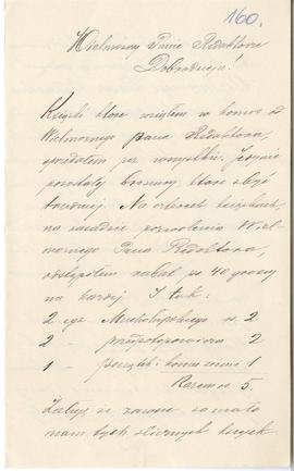 List od Antoniego Brydzińskiego do Erazma Majewskiego (rękopis)  strona 1