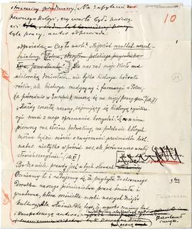 Rękopis Erazma Majewskiego - fragmenty recenzji (wersja 11) pracy J. Rostafińskiego „Średniowiecz...