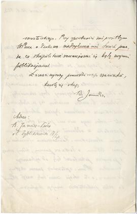 Rękopis listu Bohdana Janusza do Józefa Żurowskiego z dnia 10.08.1923 r.  strona 2
