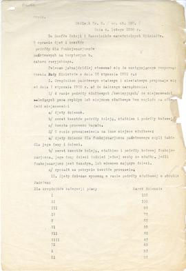 Maszynopis, odpis. "Okólnik Nr 9 /og. Zb. 182/. Dnia 4. lutego 1920 r. Do Szefów Sekcji i Na...