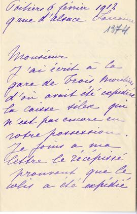 List od G. de Maret do Erazma Majewskiego (rękopis)  strona 1