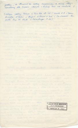 Rękopis wypisu z "Kwartalnika Historycznego"  Rocznik I  1887 oraz z publikacji A. Szel...