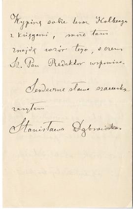 List od Stanisławy Dąbrowskiej do Erazma Majewskiego (rękopis)  strona 4