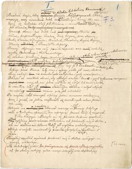 Niekompletny rękopis (brudnopis) pracy Erazma Majewskiego: "Przestrzeń kraju  którą (…)"