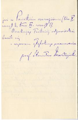 List od Stanisława Drzeżdżyńskiego do Erazma Majewskiego (rękopis)  strona 2