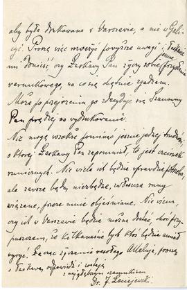 List od dr. J. Leciejewskiego do Erazma Majewskiego z dnia 6.04.1901 r. (rękopis)  strona 4