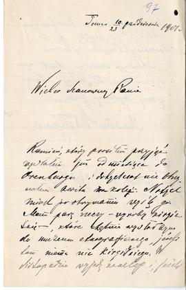 List od Stanisława Błażejewicza do Erazma Majewskiego (rękopis)  strona 1