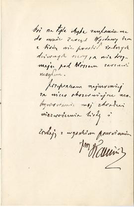 List od Jana Maurycego Kamińskiego do Erazma Majewskiego (rękopis)  strona 3