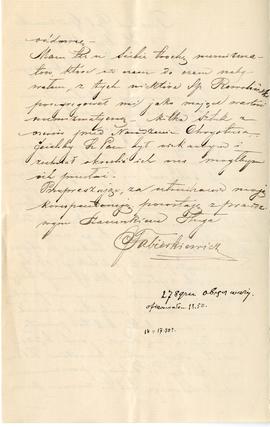 List od J. Fabierkiewicza do Erazma Majewskiego (rękopis)  strona 2
