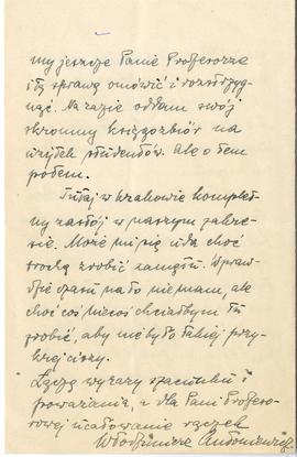 List od Włodzimierza Antoniewicza do Erazma Majewskiego (rękopis)  strona 4