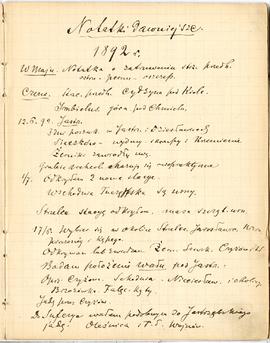 „Notatnik (brulion) Archeologiczny Erazma Majewskiego” - notatki dawniejsze  maj - 17.06.1892 r.