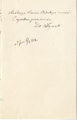 List od dr. Łęgowskiego do Erazma Majewskiego (rękopis)  strona 3