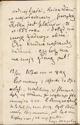 Notes nr 21 z wpisami odręcznymi  Erazma Majewskiego z okresu 01.12.1884 r.-15.05.1885 r.  strona.