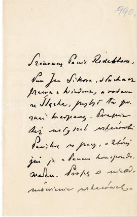 List od Stanisława Kijeńskiego do Erazma Majewskiego (rękopis), strona 1