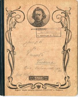 Zeszyt Józefa Żurowskiego "Joseph de Żurowski Cracovie Rue Kochanowskiego 16" z okresu ...