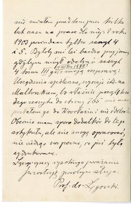 List od prof. dr. Łęgowskiego do Erazma Majewskiego (rękopis)  strona 2