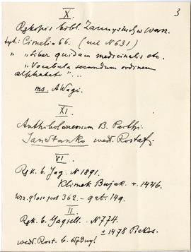 Notatki i wypisy Erazma Majewskiego z dn. 12.06.1900 r. do recenzji pracy J. Rostafińskiego (auto...