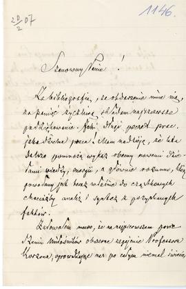 List (rękopis) od Stanisława Krzemńskiego do Erazma Majewskiego  strona 1