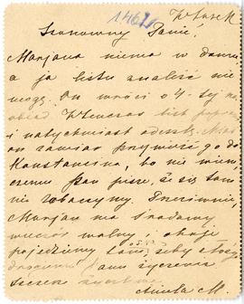 List od Anieli Massonius do Erazma Majewskiego (rękopis)  strona 1