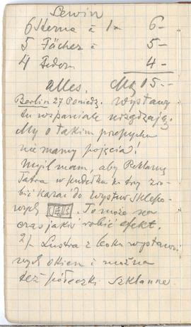 Notes nr 50 z wpisami odręcznymi  Erazma Majewskiego z okresu 19.07.1896 r.-05.10.1896 r.  strona.