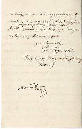 List od dr. Łęgowskiego do Redakcji "Wisły" (rękopis)  strona 4