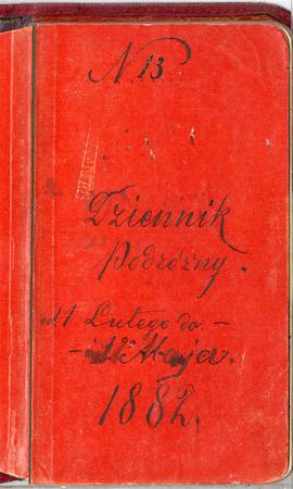 Notes nr 13 z okresu 01.02.1882 r.- 01.05.1882 r.Wyklejka z odręcznym napisem Erazma Majewskiego:...