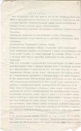 Maszynopis  odpis protokołu z wizytacji w Gródku  pow. Równe komisji w dniu 18 sierpnia 1926 r.  ...