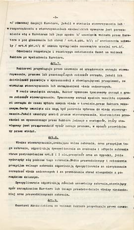 Maszynopis przepisów normujących stosunek Władz akademickich do działalności stowarzyszeń akademi...