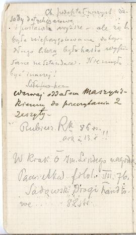 Notes nr  46 z wpisami odręcznymi  Erazma Majewskiego z okresu od 24.02.1895 r.-19.06.1895 r.  st...