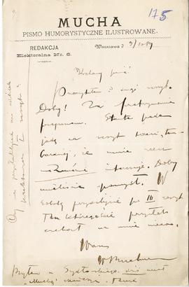 List od Władysława Buchnera do Erazma Majewskiego (rękopis  druk)  strona 1