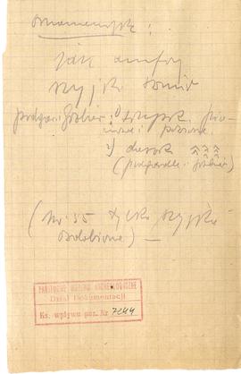 Odręczne notatki Józefa Żurowskiego pt. "Ceramika złocka. Szkic genetyczny i uwagi na podsta...