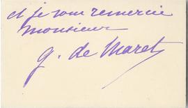 Bilet wizytowy G. de Maret (rękopis)  strona 2