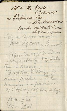 Notes nr 47 z wpisami odręcznymi  Erazma Majewskiego z okresu 19.06.1895 r.-07.08.1895 r.  strona.