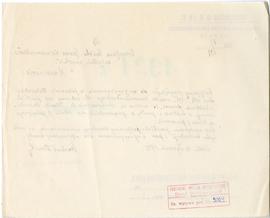 Rękopis. Pismo konserwatora Michała Drewko z dnia 10 stycznia 1921 r. do Prezydium Państwowego Gr...