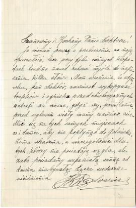 Rękopisy trzech listów od B. Reklewskiego  H. Reklewskiej oraz niezidentyfikowanego nadawcy (podp...