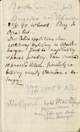 Notes nr 47 z wpisami odręcznymi  Erazma Majewskiego z okresu 19.06.1895 r.-07.08.1895 r.  strona.
